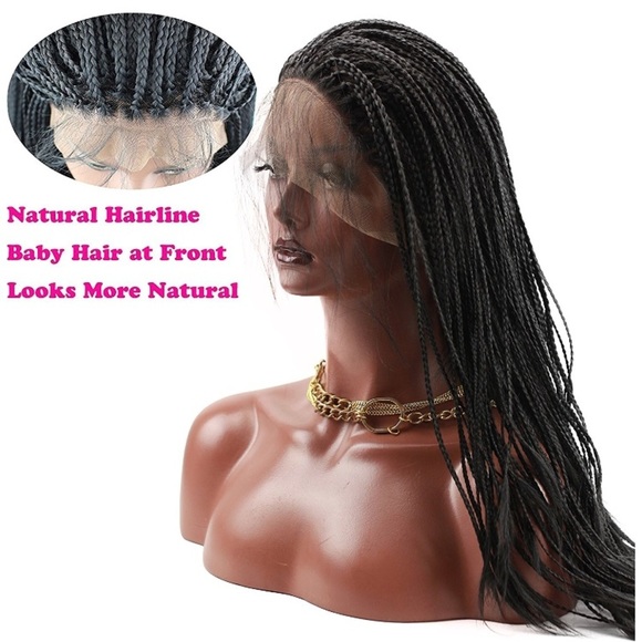 ?MaRci 24 ” BLACK Braided LaceFront WIG *NWT* main image 4